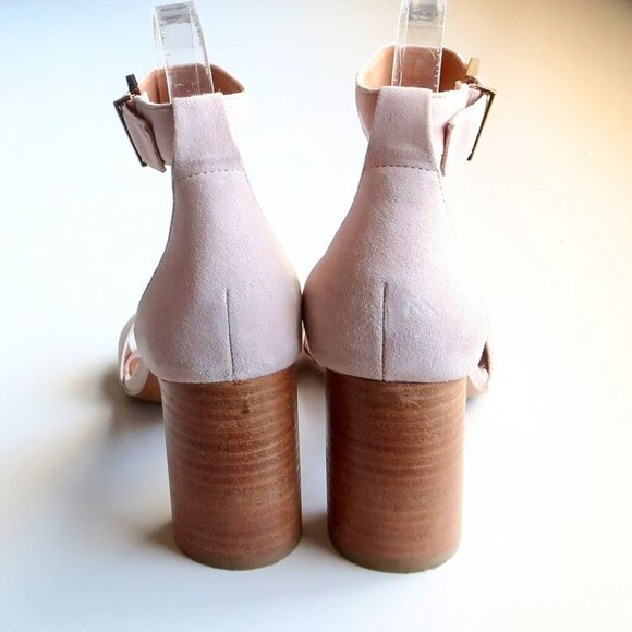 & Other Stories Pale Pink Cylinder Heel Ankle Strap Open Toe Sandals Summer Shoe - Picture 6 of 16
